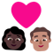 Couple with Heart- Woman- Man- Dark Skin Tone- Medium Skin Tone emoji on Microsoft